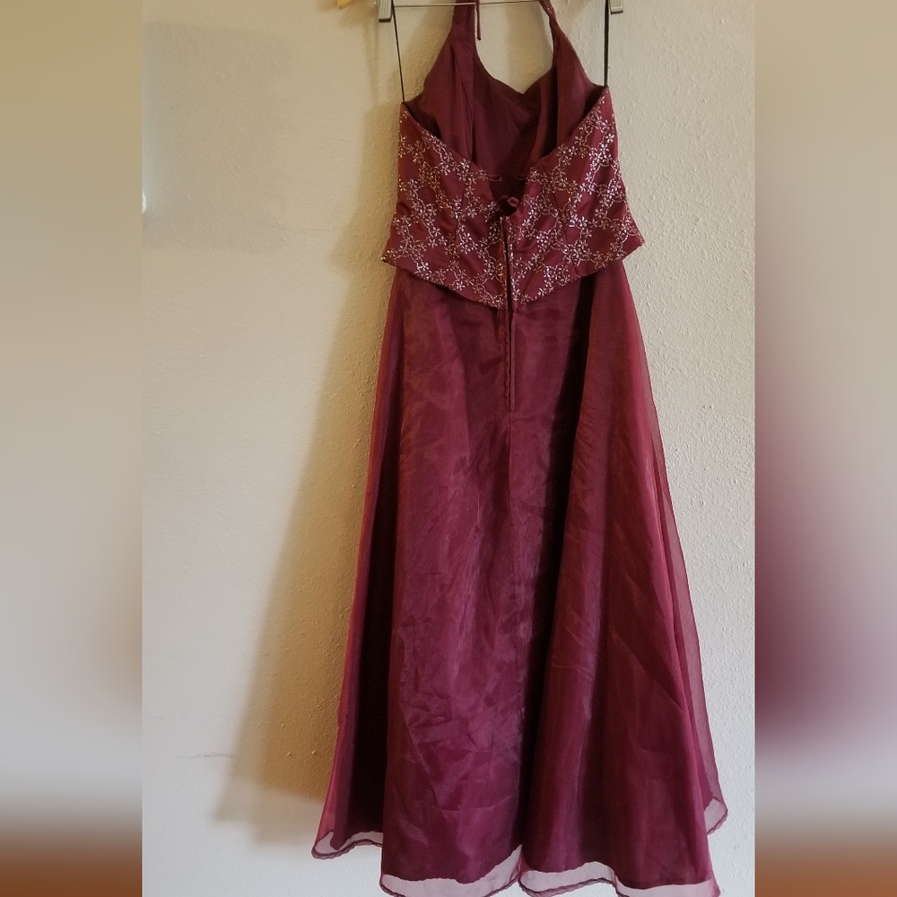 Poly USA Womens Burgundy Full Length Gown Size M - Picture 4 of 9